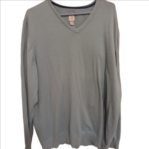 💙 Cotton Cashmere 2XLT Sweater Unisex V Neck Vintage Pullover